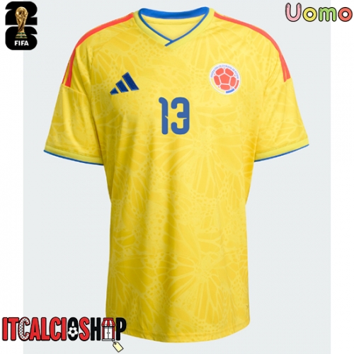 Colombia Yerry Mina #13 Prima Maglia Mondiali 2026 Manica Corta